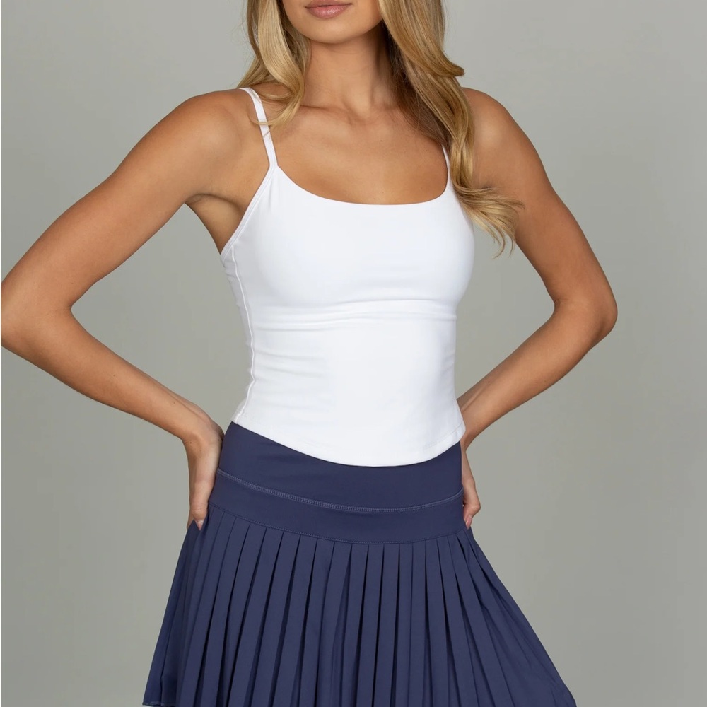 15” Goldhinge Pleated Ladies Tennis Skirt - Gray/Blue - XL - Like New